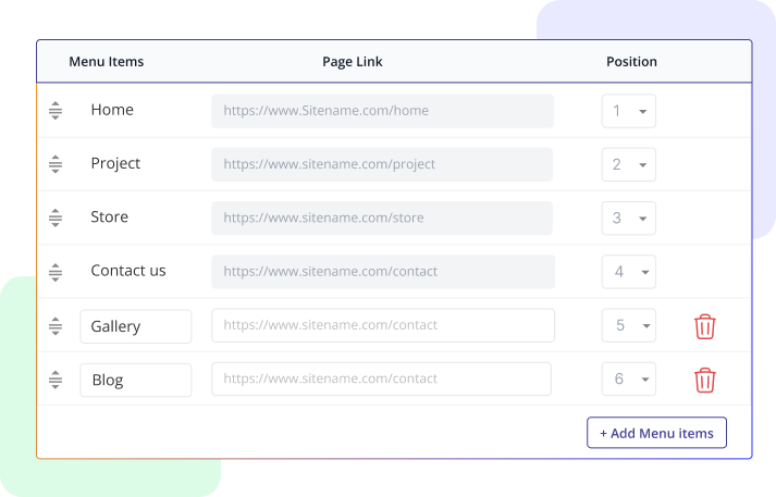 Create Custom Menus